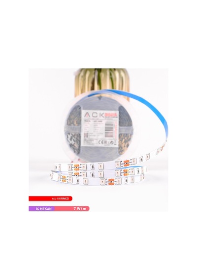 ACK Şerit LED 60 Led'li Kırmızı Işık 7W 5 Metre AS01-00804