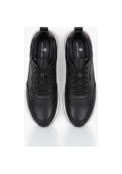 Crc Ayakkabı Premium %100 Hakiki Deri Hakiki Erkek Sneaker / Şık Ve Rahat Spor Ayakkabı Siyah
