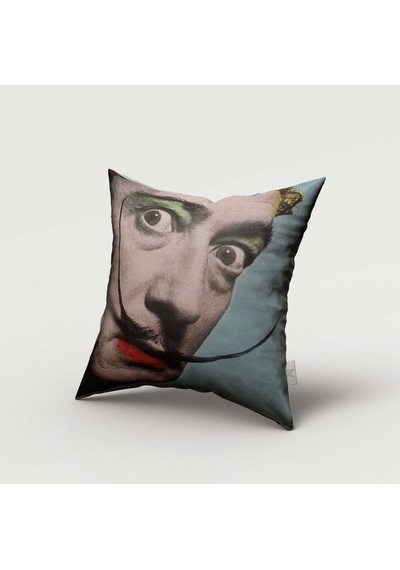 Salvador Dalí Baskılı Elyaf Dolgulu Kırlent Ve Kırlent Kılıfı İçi Dolu Beyaz