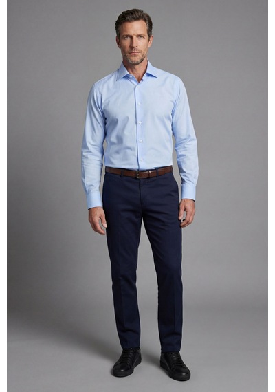 Bisse Klasik Yaka Regular Fit Açık Mavi Uzun Kol Cepsiz Erkek Gömlek Gmkls250059 33
