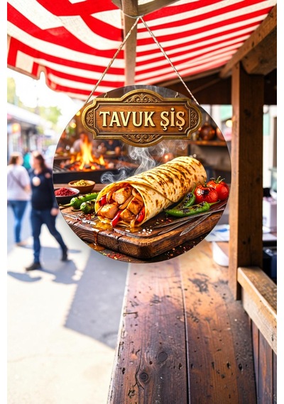 Çöp Şiş Ahşap Mdf Tabela Jüt İpli Ocakbaşı Restoran Dükkan Kapı Duvar Süsü Reklam Panosu