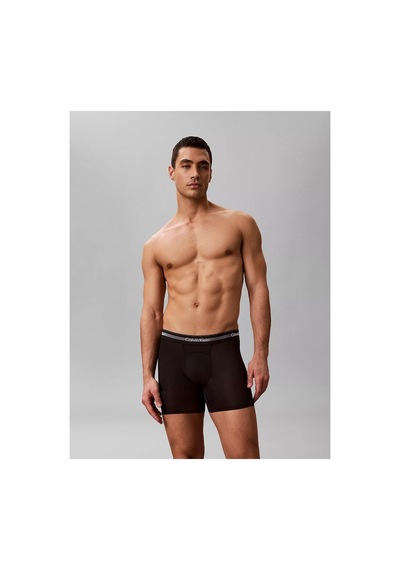 Calvin Klein Erkek Pamuklu Slim Fit Beli Elastik Bantlı 3'lü Siyah Boxer-16150