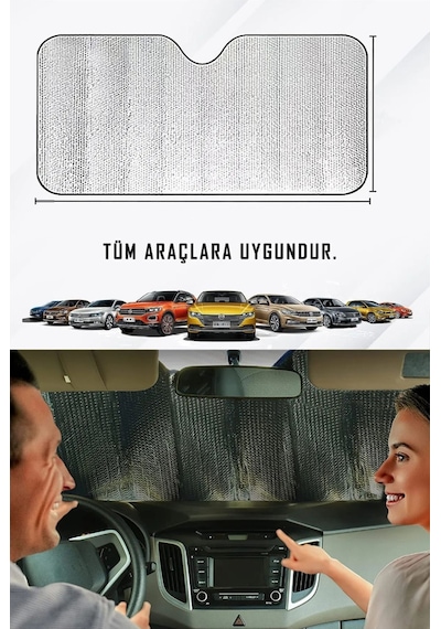 Araba Ön Cam Güneşlik 70x140 Araç Cam Güneşliği Otomobil Güneşlikleri Araç Gölgelik Oto Vantuzlu