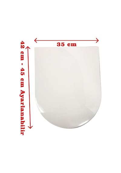 Yavaş Kapanan Klozet Kapağı 35 Cm Genişlik 42-45 Cm Ayarlanabilir Şık Ve Dayanıklı Beyaz
