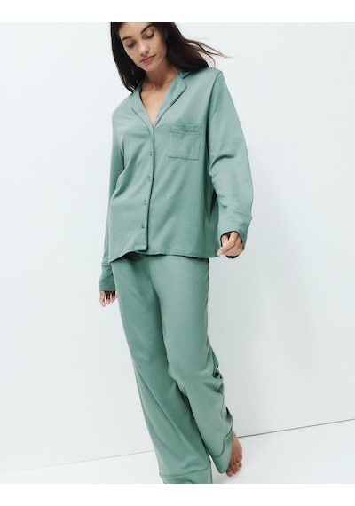 Marks & Spencer Pamuk Modal Karışımlı Pijama Takımı Yeşil