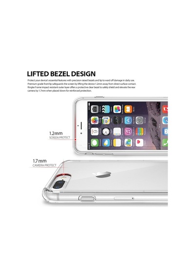 Ringke Fusion Apple Uyumlu iPhone 7/8 Plus İle Kılıf Smoke Black Tpu Bumper Extra Darbe Emici