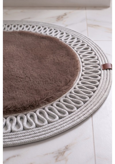 Banyo Paspası Takımı 60x100+40x60 Cm İç Trikot Mouss Kahve & Gümüş Kahve - Gümüş