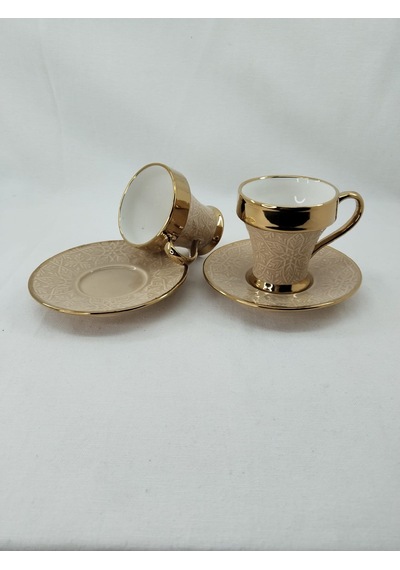 Tutku 2 Kişilik Porselen Nescafe Ve Çay Fincanı Yavruağzı Renk Yavruağzı