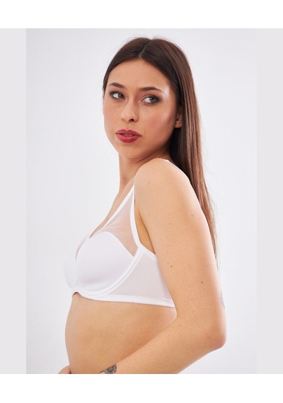 Le Jardin Linda Tül Detaylı Toparlayıcı İnce Soft Cup Sütyen B-c Beyaz
