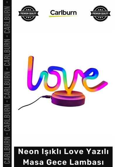 Gecelambası Dekoratif Led Tasarım Usb Pilli Romantik Hediye Neon Işıklı Love Yazılı Masa Gece Lamba Çok Renkli