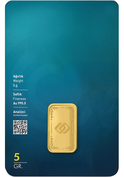 AgaKulche 24 Ayar 5 gr 995 Özbağ Külçe Altın