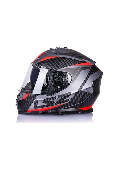 Ls2 Storm 2 Racer Kapalı Motosiklet Kaskı Mat Titanium - Neon Turuncu - Siyah - Kırmızı