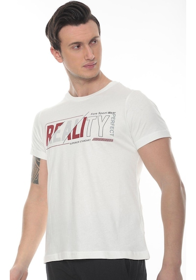 Fore Sport Erkek Realıty Baskılı T-shirt Ekru
