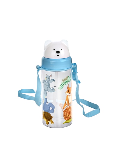 Emilahome Glossa Desenli Kaydır Kapak Pipetli Çocuk Suluğu 400 Ml Mavi - 868440212 Mavi