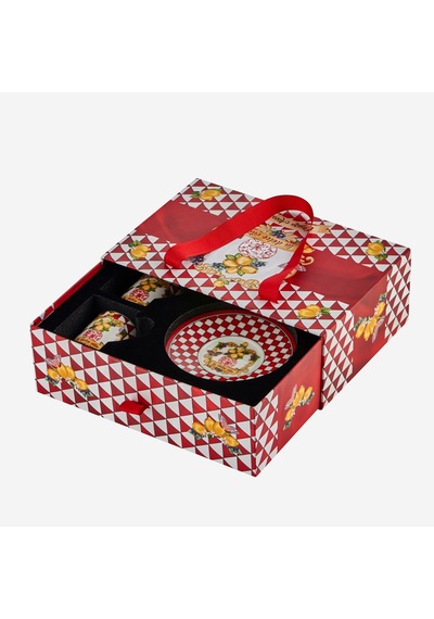 Kırmızı Porselen Kahve Fincan Seti 110 Ml