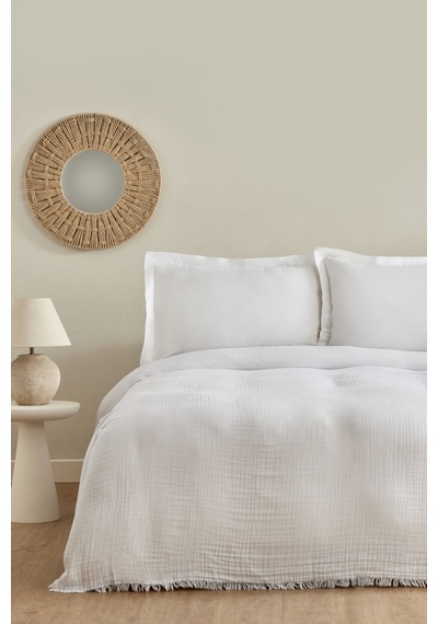 Karaca Home Minel Çift Kişilik Pike Yatak Örtüsü Seti Offwhite 200.22.04.0300 Beyaz
