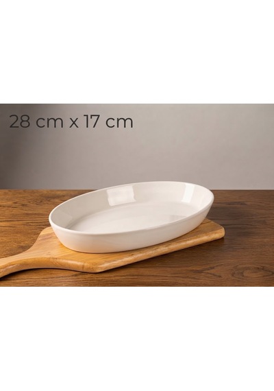 Lumina Oval Porselen Sunum Kabı / Servis Tabağı 28 17 Cm Beyaz