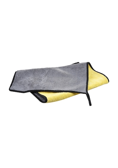 Autofresh Çift Kat Mikrofiber Oto Kurulama Havlusu 30x60 Cm 800gsm Kenarı Biye Gri Sarı