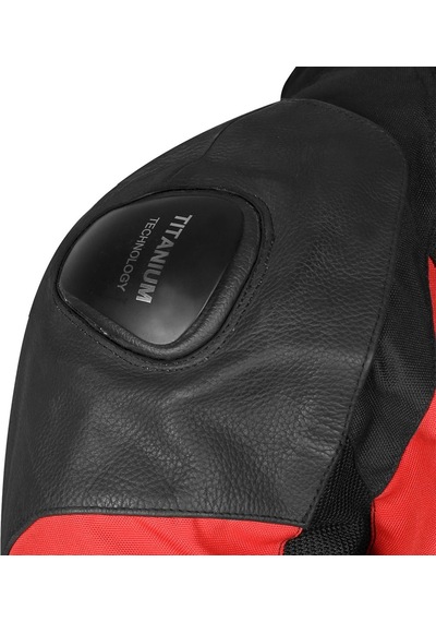 Motoanl Motosiklet Montu Full Korumalı Titanyum 4 Mevsim Maxdura Hörgüçlü Model Mont Kırmızı