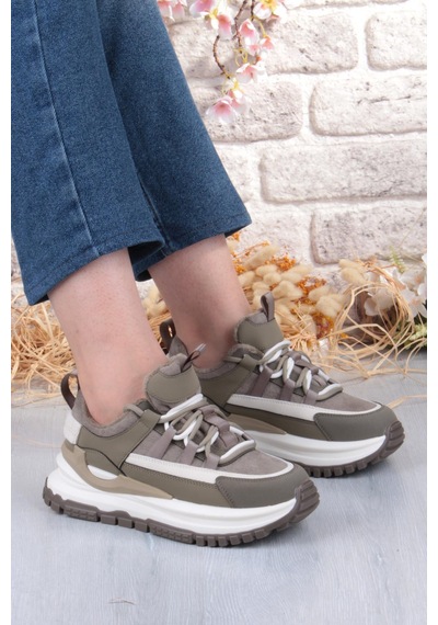 Guja Mask Rahat Hafif Kalın Taban Kadın Sneaker Ayakkabı Yeşil