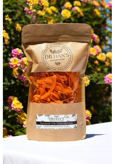 Mercimek Unlu Zerdeçallı Erişte Glutensiz - Vegan