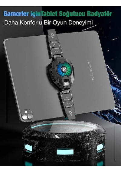Dijital Göstergeli Kablolu İpad Tablet Uyumlu Soğutucu Gamer Oyuncu Radyatör Soğutma Fanı