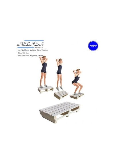 Doğal Ahşap Ev Içi Kullanıma Uygun Kaymaz Tabanlı Step Tahtası 18x25x50 Cm