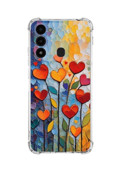 Printify Tecno Spark 8c İle Uyumlu Düşlerin Dansı Serisi Kökten Sevgi Tasarımlı Uv Baskılı Köşe Korumalı Antişok Kılıf Şeffaf
