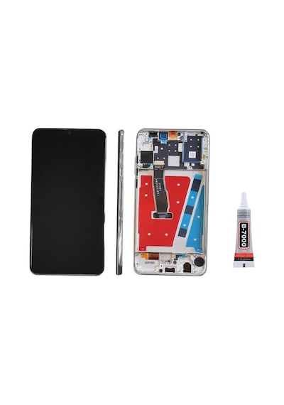Huawei P30 Lite 48mp Çıtalı Gümüş Uyumlu Ekran Lcd Dokunmatik B7000 15ml Yapıştırıcı İle Beraber Yc