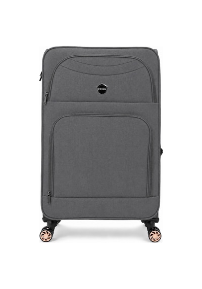 Fossil Unisex Kumaş Büyük Boy Ultra Hafif Şifreli Körüklü Kendi Etrafında Dönebilen Valiz 010-01 Gri