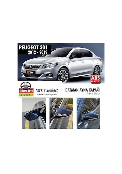 Peugeot 301 (2012 - 2021) Batman Yarasa Ayna Kapağı (piano Black)