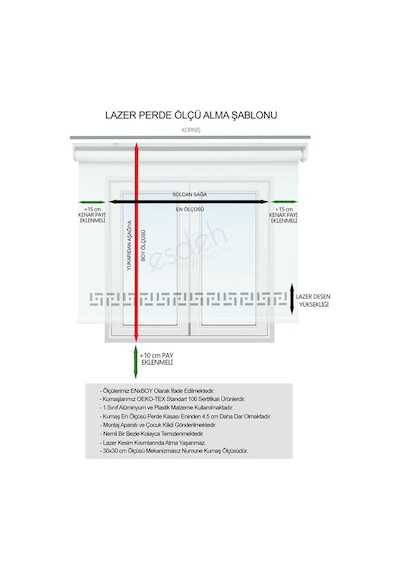 Lazer Kesim Stor Perde - Gold Lama Detaylı 001