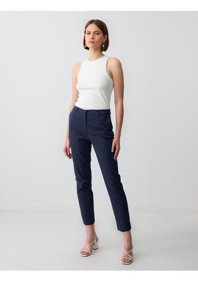 Jimmy Key Lacivert Normal Bel Normal Paça Dokuma Gabardin Pantolon 5sw184133493