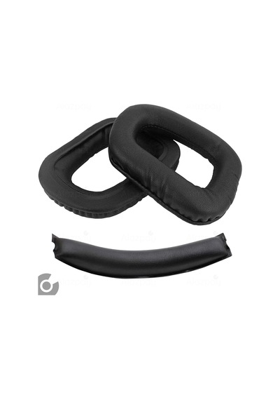Logitech G930 G430 F450 G432 G332 G231 G230 Uyumlu Kulaklık Sünger Yastığı Pedi Ve Kafa Bandı Deri Siyah