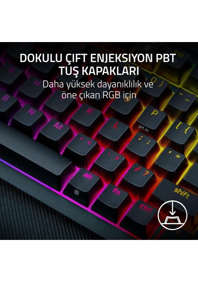 Razer Blackwidow V4 Pro%75 - Kablosuz Çalışırken Değiştirilebilir