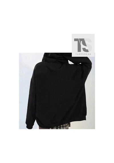 Tarzsokak Düz Siyah Unisex Oversize