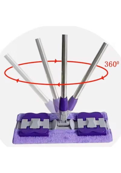 Yedek Mikrofiber Bezli Mandallı Mop, Sıkıştırmalı, Uzayabilir Teleskopik Saplı, 360 Derece Döne Asorti
