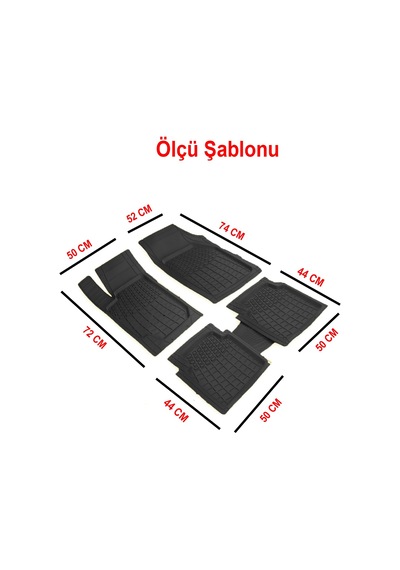 Badem10 Automix Araba Araç Otomobil Oto Kesilebilir Siyah 3d Havuzlu 5 Parça Paspas Marka Model 44810 Açık Bej