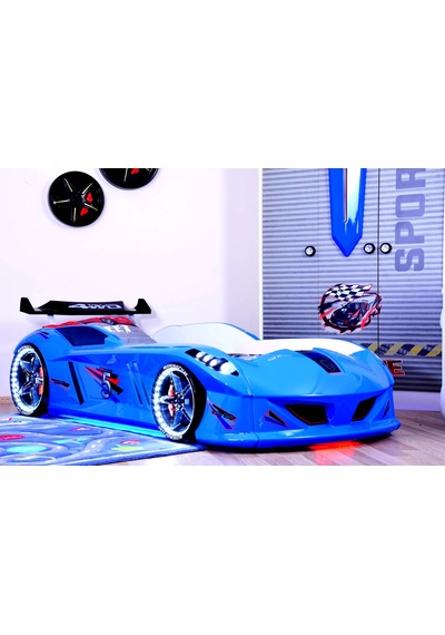 Setaymobilya Arabalı Yatak **Jaguar Arabalı Yatak Mavi ** Full Ledli