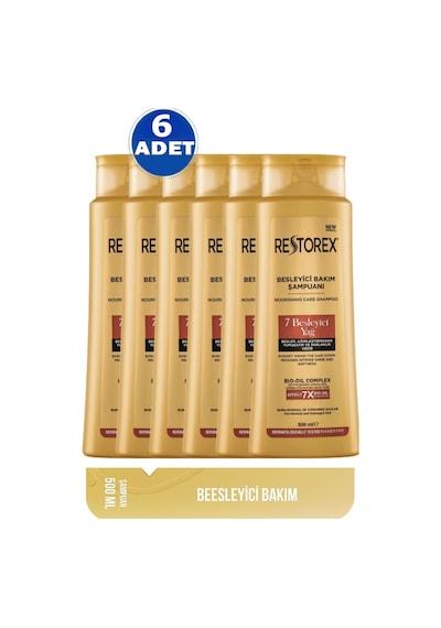 Restorex 7 Besleyici Yağ Bakım Şampuanı 6 x 500 ML