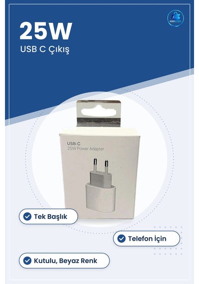 Usb C Şarj Aleti 20w İla 25w Tek Başlık Telefon İçin Kutulu Hızlı