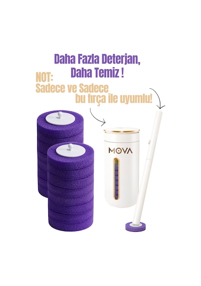 16 Adet 2 Paket Lavanta Premium Deterjanlı Tek Kullanımlık Tuvalet Temizleme Süngeri Duvara Mo