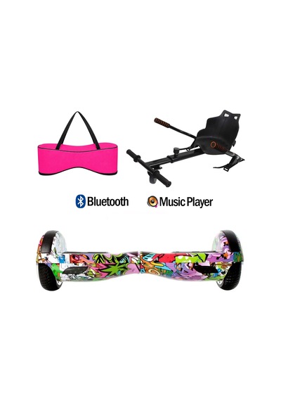 Citymate Elektrikli Kaykay Hoverboard Akıllı Denge 6.5 Inch + Hoverkart + Çanta Extrem68 Paket D04