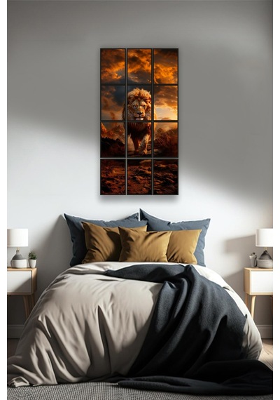 12 Parça Sarı Aslan Çerçeve Görünümlü Mdf Tablo Duvar Süsü Hediyelik Eşya 45cm X 85cm Renkli - 602504361 Renkli 12 Parça Sarı Aslan Çerçeve Görünümlü Mdf Tablo Duvar Süsü Hediyelik Eşya 45cm X 85cm Renkli - 602504361 Renkli