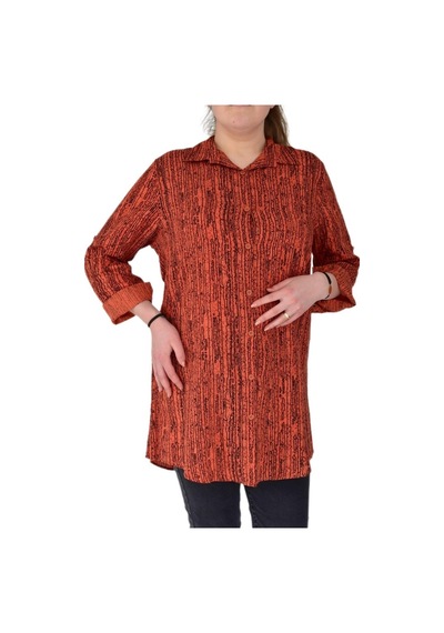 Kadın Çizğili Kol Kıvırmalı Tunik Bgl-St02106