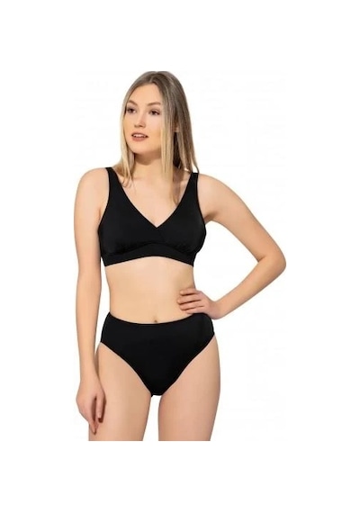 Markahit Argisa Düz Kruvaze Bikini Siyah
