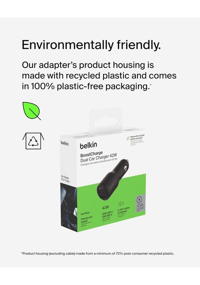 Belkin Boostcharge Çift Araç Şarj Cihazı 42w W/hızlı Şarj Usb-c 3