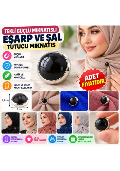 Tekli Güçlü Mıknatıslı Eşarp Ve Şal Mıknatısı Sadece Mıknatıstır