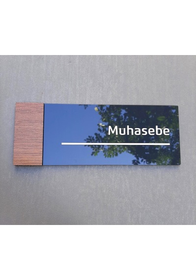 Wooden Serisi Muhasebe Kapı Isimliği