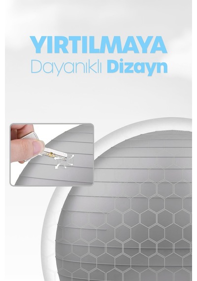 65 Cm Pilates Topu Ve Pompa Seti 155-170 Cm Boy İçin Uygun Dayanıklı Anti-slip Gri